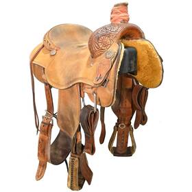 U155truthqtr18 Truth Saddlery Used 15.5 Inch Qualifier Team Roping Saddle Code