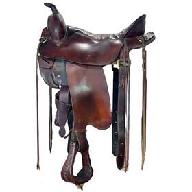 167-620-1111-11 Tucker Used Cheyenne Frontier Western Trail Saddle 16/m