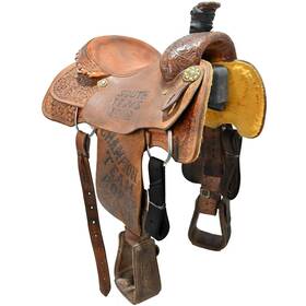 U14twisttrotr08 Twister Saddle Shop Used 14 Inch Trophy Team Roping Code