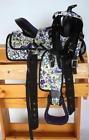 Tz033 Unbranded Western Trail Synthetic Saddle Hsbp Floral Purple Super Cute