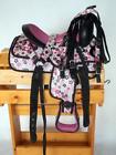 Tz034 Unbranded Western Synthetic Mini Pony Saddle Trail Pleasure Pink Floral