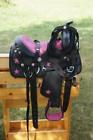 Tz12star Unbranded Saddle Western Trail Mini Pony Black Stars Synthetic Hsbp
