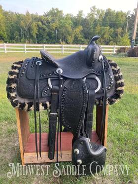 Sq5937754 Walter L. Newell 14 Inch Vintage Parade Saddle Tapaderos - Newells Shop