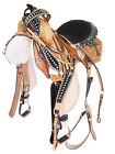 10113 Wl Thsl Western Barrel Saddle Natural Rough Out Cross Insert New