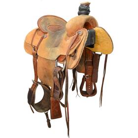 U14woodystrro Woodys Custom Saddles Used 14 Inch Team Roping Saddle Code