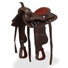 Yfu1440431101106js Western Saddle Headstall Breast Collar Real Leather Brown