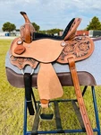 Kids-adults Western Horse Barrel Saddle, Floral Design 10" To 16" Free Shipping. Fixed Price $399.99.