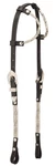 Silver Ferrule Double Ear Show Headstall - Bridle Black Leather. Fixed Price $76.40.