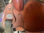 Used 15 1/2" Crates Western Saddle. Fixed Price $500.00.