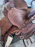 Circle Y Size 16 Equitation Western Show Saddle With Engraved Silver Plating. Fixed Price $595.00.