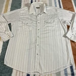 Roper Pearl Snap Shirt Mens 2XL Western Rodeo Vtg White Blue Silver Rancher 824. Fixed Price $24.99.