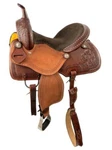 15" Barrel Style Western Horse Saddle With Suede Seat And Silver Dots. Fixed Price $365.00.