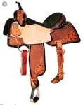 Charmayne James Reinsman Barrel Saddle 13.5 Seat, Wide Tree, Matching Breast Col. Fixed Price $1400.00.