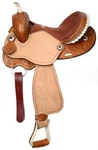 Barrel Style Saddle With Round Skirts Silver Laced Rawhide Cantle 15" 16" New. Fixed Price $315.00.