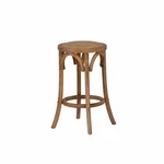 Linon Billy 24" Wood Backless Rustic Counter Stool Round Rattan Seat Brown. Fixed Price $162.99.