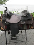 17'' Circle Y Black Park & Trail Sqh Bars Western Saddle Leather Cordura Tx. Fixed Price $450.00.