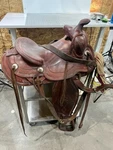 Keystone Western Saddle 15" Seat Brown Leather Riding Roping Working. Fixed Price $550.00.