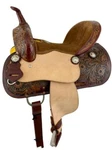 12" Double Suede Seat Barrel Style Horse Saddle With Floral Tooling. Fixed Price $270.00.