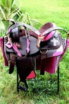 Western Cordura Trail Barrel Pleasure Horse Saddle Bridle Tack Pink 4983. Fixed Price $341.99.