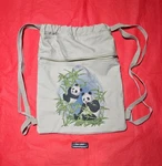Panda Bag Draw String With Zipper Pocket High Quality Authentic Pigment. Fixed Price $25.99.