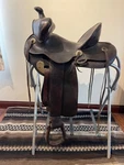 The Western Mfg. Co. Denver Colorado Antique Bear Trap Saddle" 13". Fixed Price $1100.00.