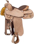 16" Western Training Saddle - Silver Royal Natural Roughout Leather. Fixed Price $628.41.