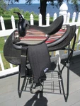 15'' Sqh Bars Black Aztec Abetta Original Western Barrel/ Trail Saddle. Fixed Price $425.00.
