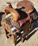 Billy Royal Handmade Western Brown Leather Horse Saddle. Fixed Price $1500.00.
