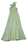 Miss Circle Magda Deep V Neck Halter A-line Midi Dress Mint Green. Fixed Price $100.00.