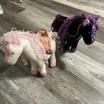 Groovy Girls Lot Of 2 Horses 13" Pink Black Includes Saddle Preowned. Fixed Price $20.99.
