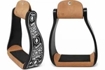 Challenger Engraved Black Western Horse Saddle Aluminum Stirrups Tack 51181. Fixed Price $54.99.