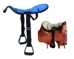 Horse Western Saddle Youth Neoprene Padded Seat Buddy Stirrups Turquoise. Fixed Price $58.99.