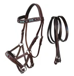 Horse Western Leather Training Tack Bitless Sidepull Beaded Bridle Reins. Fixed Price $58.99.