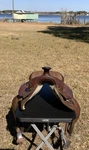 Vintage "ralide"western Leather Sheep Fleece Adult Horse Saddle 3712024 3780494. Fixed Price $125.00.