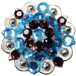 29HS Turquoise Brown Crystals Berry Headstall Saddle Hilason. Fixed Price $18.99.