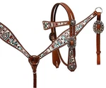 Showman Multi-color Navajo Diamond Print Headstall & Breast Collar Set. Fixed Price $102.95.