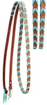 Horse Western Challenger Leather Turquoise Laced Barrel Contest Reins 6686. Fixed Price $49.99.