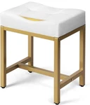 Saddle Seat Vanity Stool, Makeup Chair With Metal Leg, U-shaped Ottoman Fo. Fixed Price $45.00.