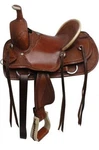 Double Hard Seat Roper Style Horse Saddle With Basket Tooling 12", 13". Fixed Price $315.00.