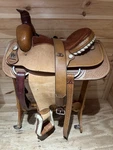 15.5 Bona Allen Western Roping Saddle Model 9233. Fixed Price $975.00.