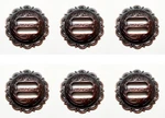 Set Of 6 Western Saddle Tack Copper Color Engraved Scalloped Slotted Conchos. Fixed Price $21.95.