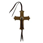 Showman Cowhide Cross Tie-on Saddle Charm. Fixed Price $15.99.