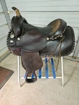 Used 15" Brown Color Circle Y Cutting & Reining Saddle. Fixed Price $799.99.