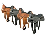 Youth Western Pony Saddle With Floral Tooled Accents 10" 12" - Colors New. Fixed Price $189.90.