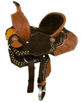 12" Double Lightweight Barrel Style Saddle With Beautiful Floral Design!. Fixed Price $284.95.