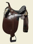 Leather Horse Tack Saddle With Horn Brown Australian Stock & All Size. Fixed Price $473.99.