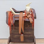 15 Charro Saddle Leather Mexican Trabajo Montura Charra Horse Tack. Fixed Price $498.00.