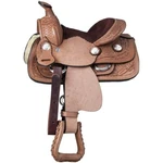 Floral Tooled 8" Kids Pony Western Horse Saddle Set Headstall Breast Collar. Fixed Price $259.00.