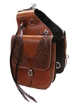 Showman Basket Weave & Floral Tooled Leather Saddle Bag W/ Tassels. Fixed Price $100.99.