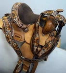 10 12" Pony Brown Seat Floral Trail Barrel Pleasure Saddle Youth Option Of Hsbp. Fixed Price $378.10.